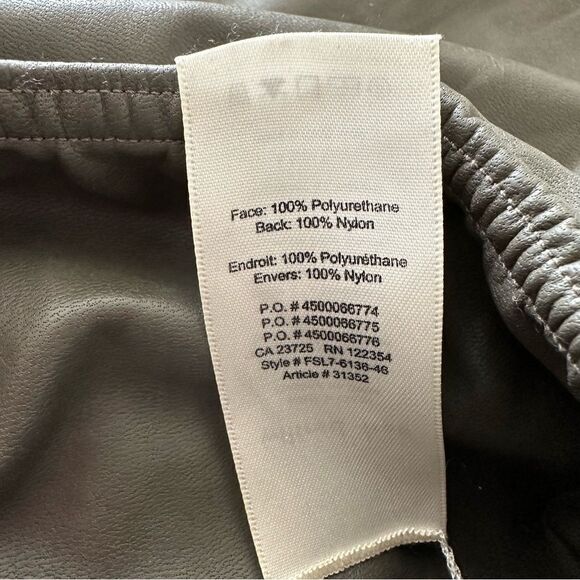 Aritzia-Wilfred Olive Faux Leather Daria Pant - Picture 13 of 14